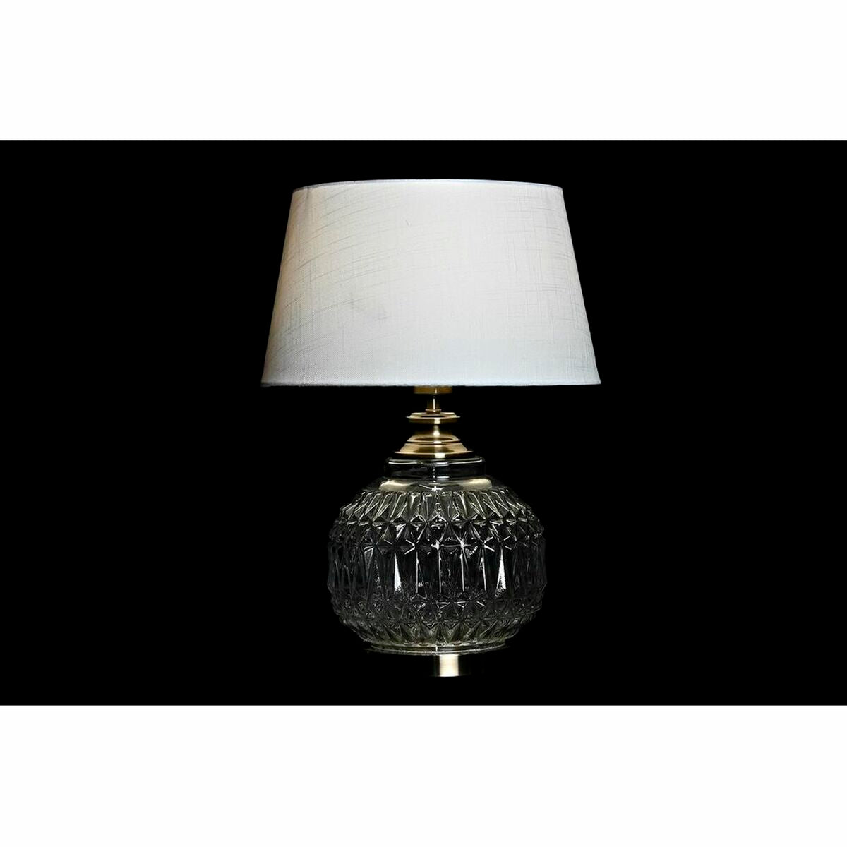 Pöytälamppu DKD Home Decor Kristalli Beige Kullattu Metalli Valkoinen (38 x 38 x 54 cm) (2 osaa)