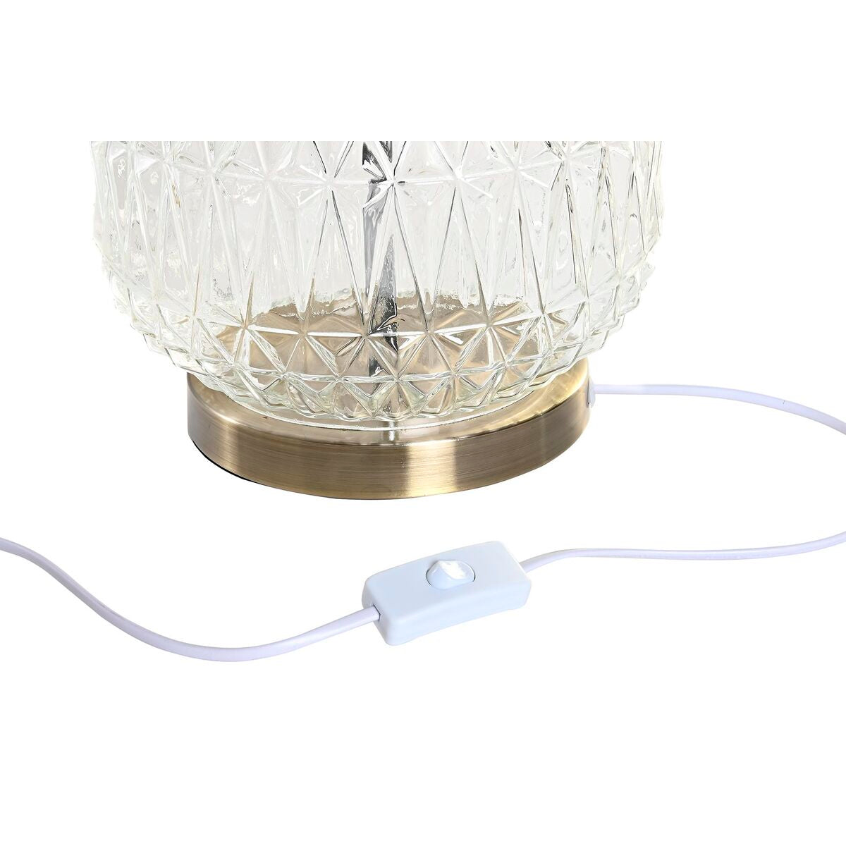 Pöytälamppu DKD Home Decor Kristalli Beige Kullattu Metalli Valkoinen (38 x 38 x 54 cm) (2 osaa)