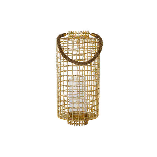 Žibintas DKD Home Decor Kristalli Kullattu Köysi Alumiini (25,5 x 25,5 x 57 cm)