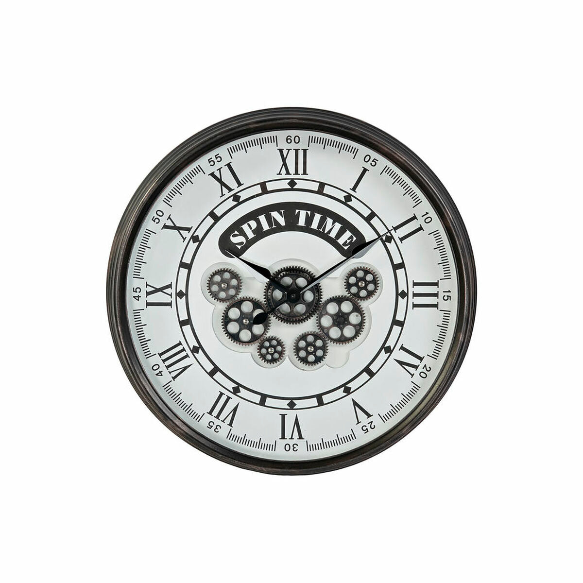 Seinäkello DKD Home Decor Valkoinen Kristalli Rauta Gris Oscuro (58.5 x 10.5 x 58.5 cm)