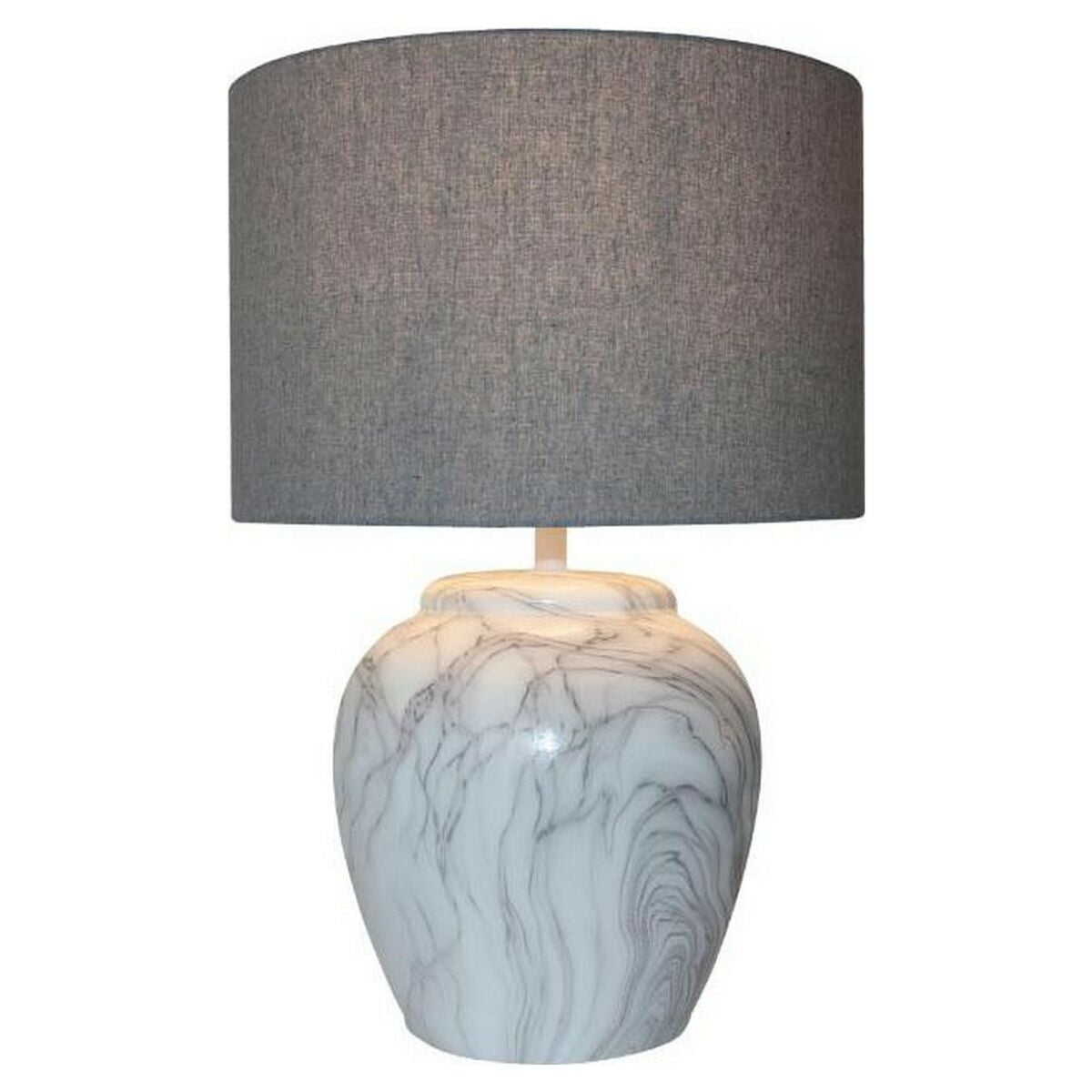 Pöytälamppu DKD Home Decor Kangas Keraminen Harmaa Valkoinen (28 x 28 x 44 cm)