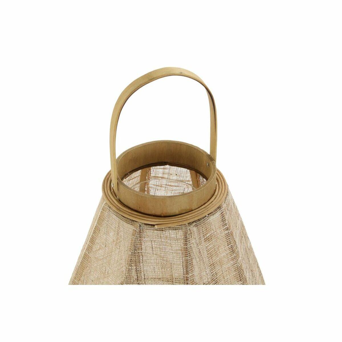 Žibintas DKD Home Decor Kristalli Ruskea Pellava Bambu (37 x 37 x 62 cm)